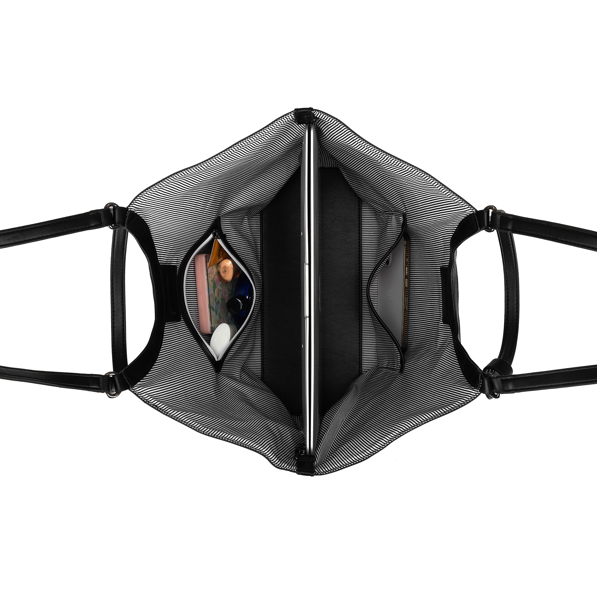 Solana Black 2 Piece Woven Handbag Tote