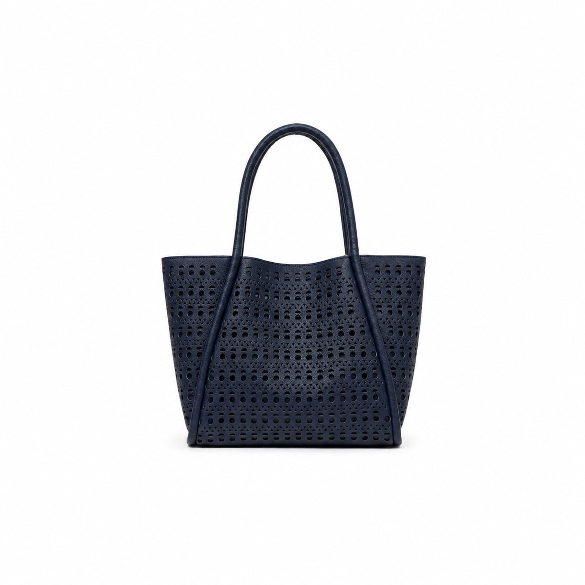 Isabel Navy 3 Piece Perforated Handbag