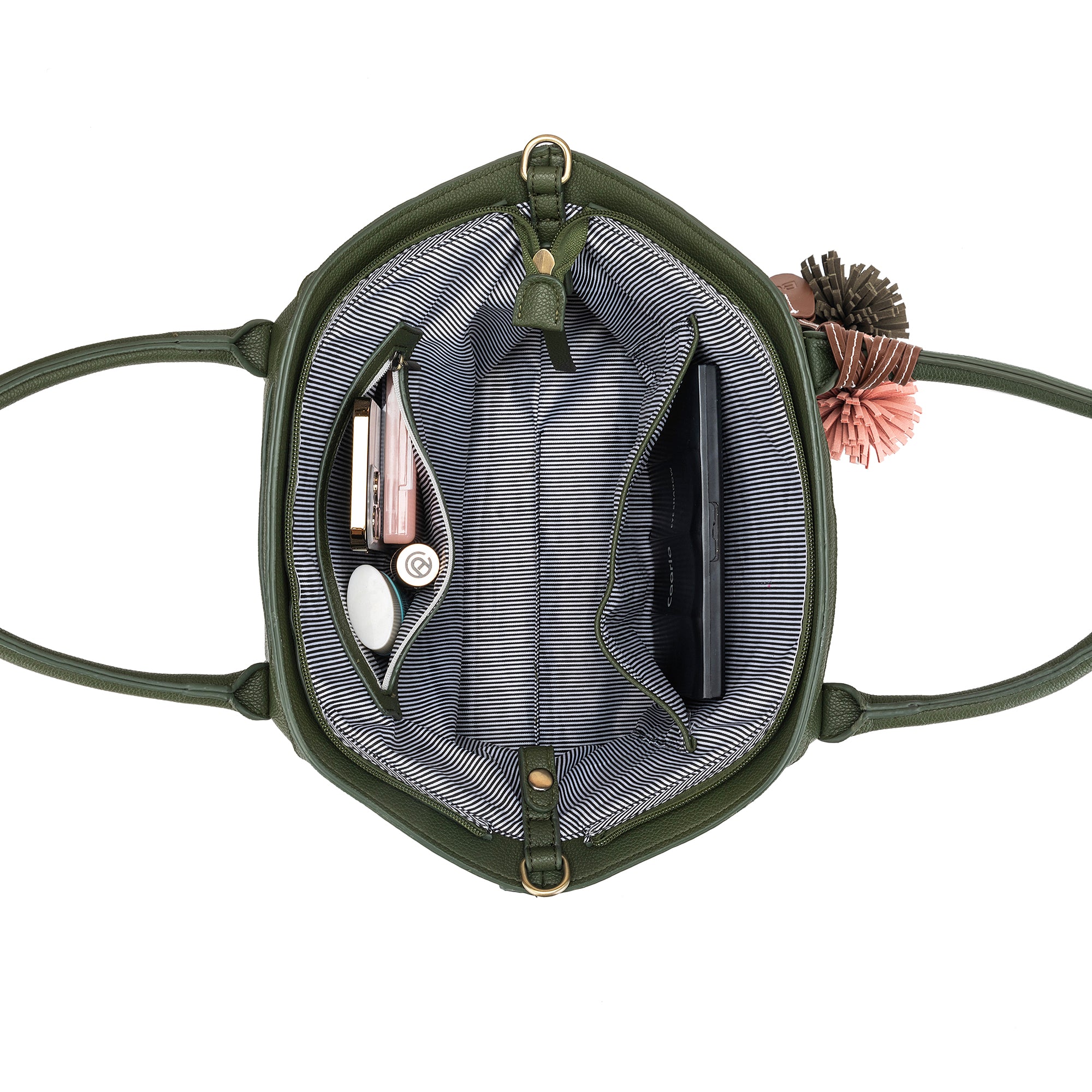 Camryn Dark Olive 3 Piece Bowler Bag