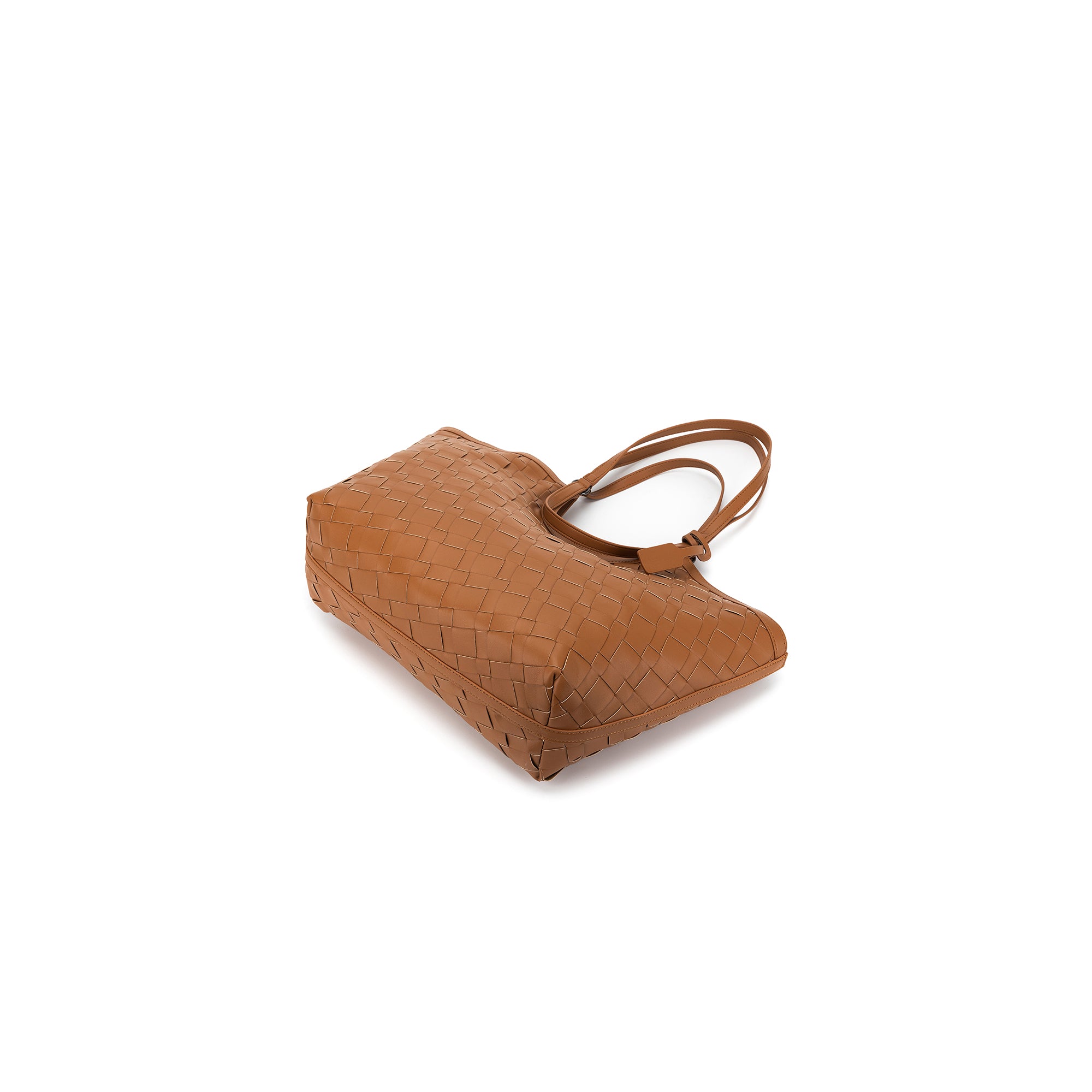 Solana Tan 2 Piece Woven Handbag Tote