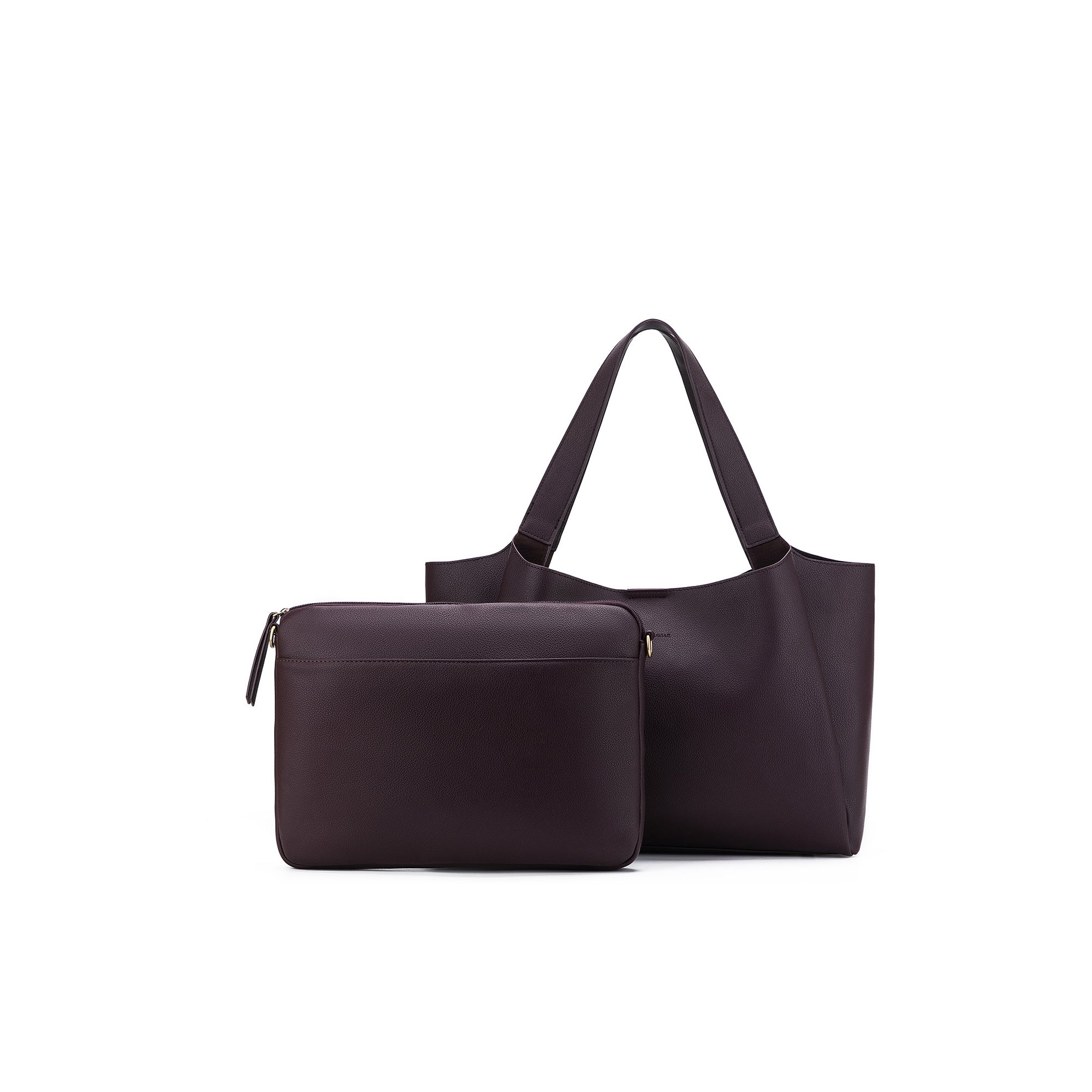 Sylvie Aubergine 2 Piece Computer Crossbody Tote Bag
