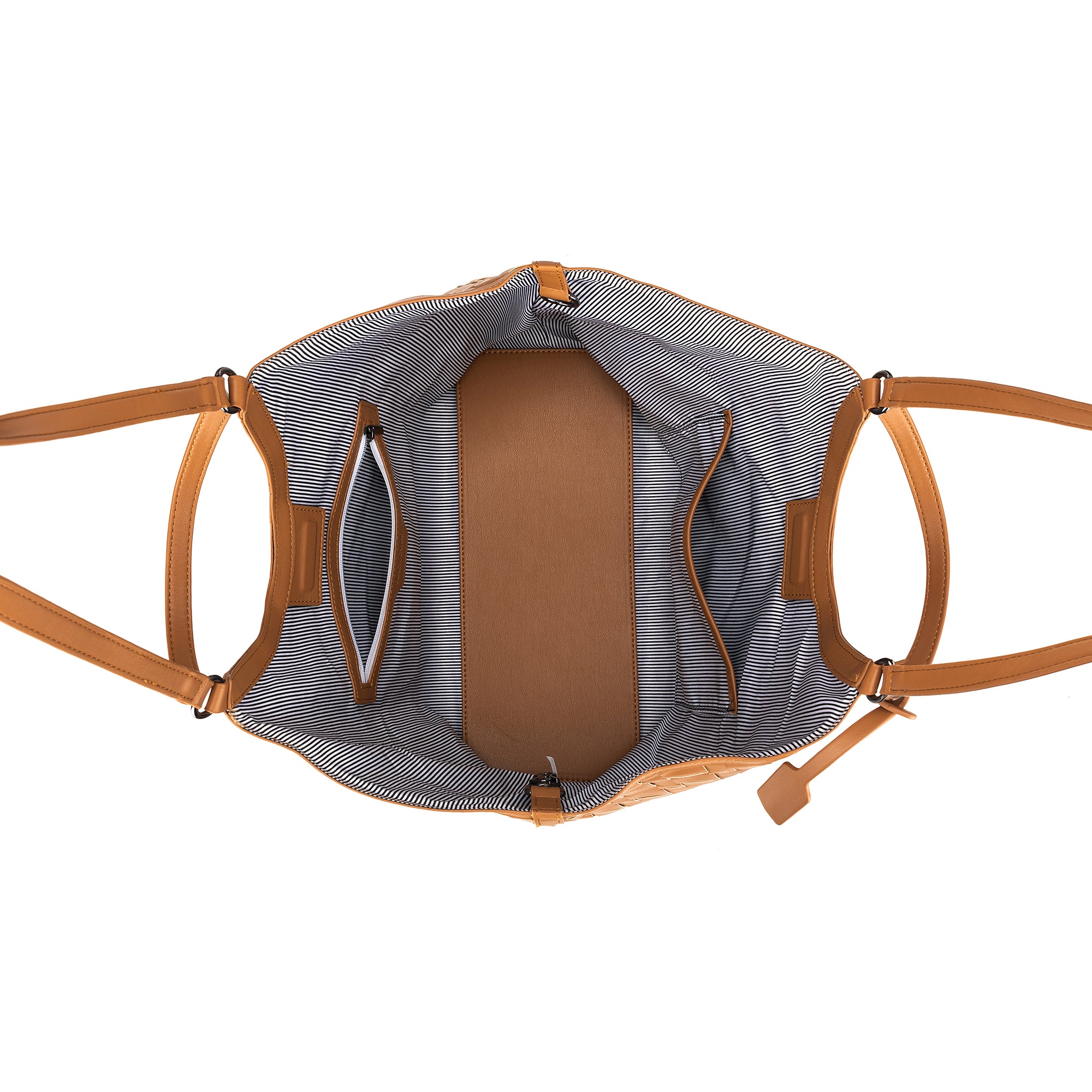 Solana Tan 2 Piece Woven Handbag Tote