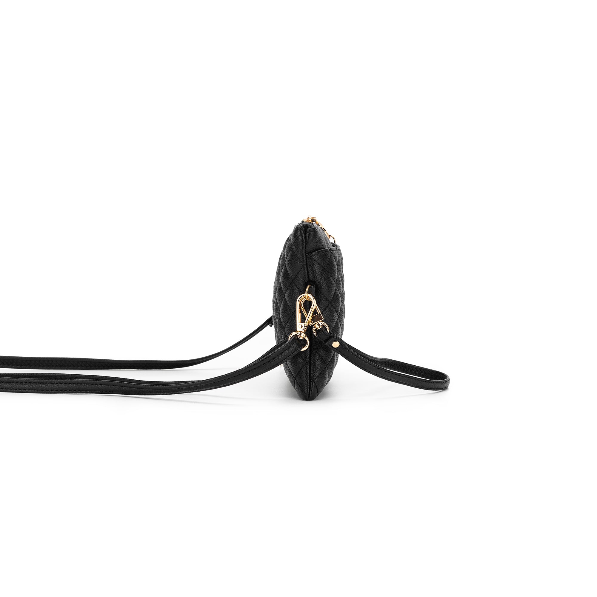 Odessa Black Quilted Crossbody Wristlet