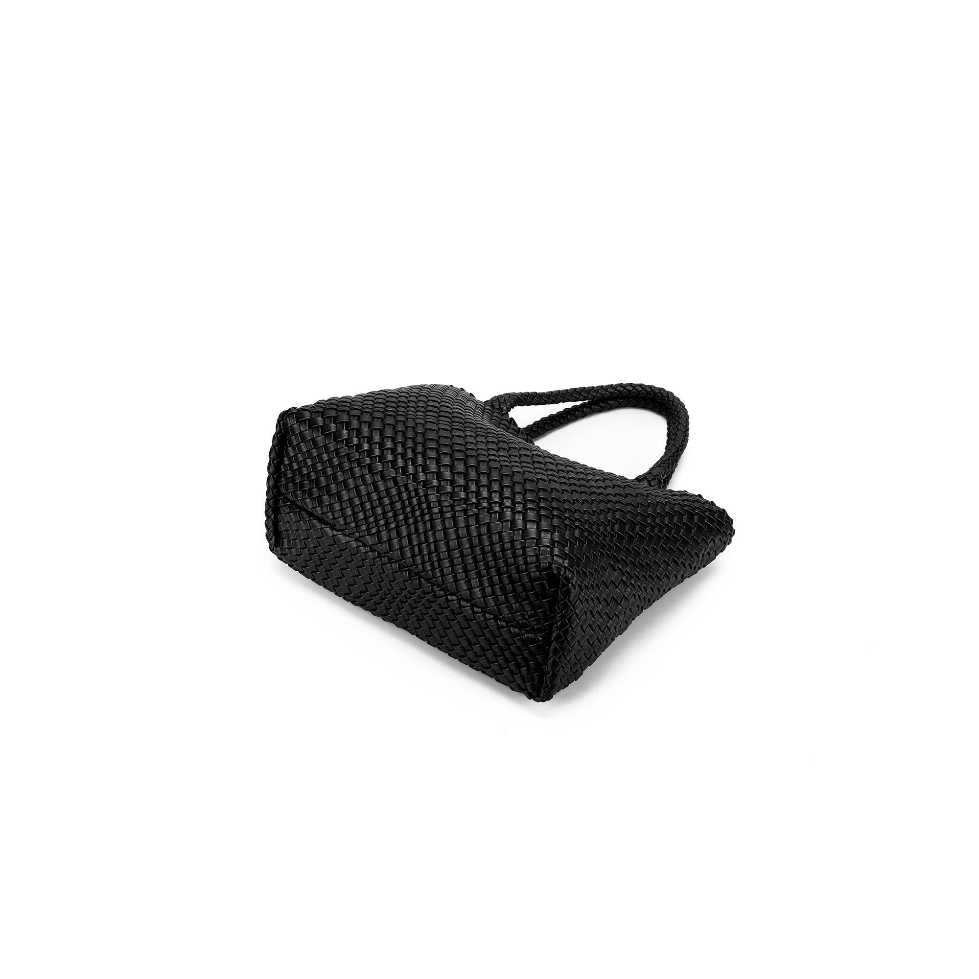 St Moritz Black 2 Piece Woven Handbag