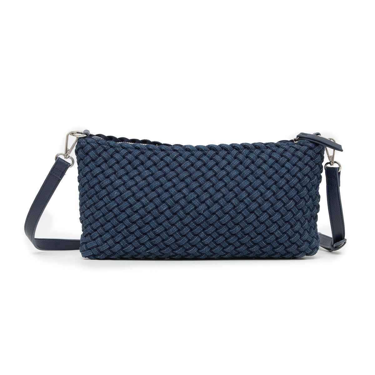 Lolita Denim Blue Woven East West Handbag