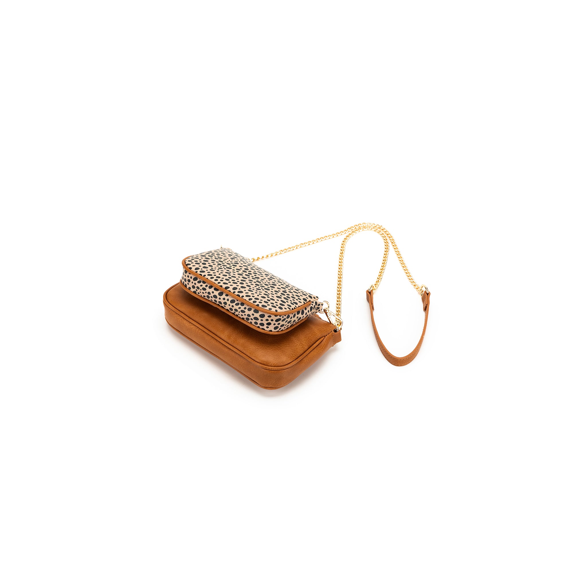 Sabie Tan/ Pebbled 2 Piece Crossbody Bag