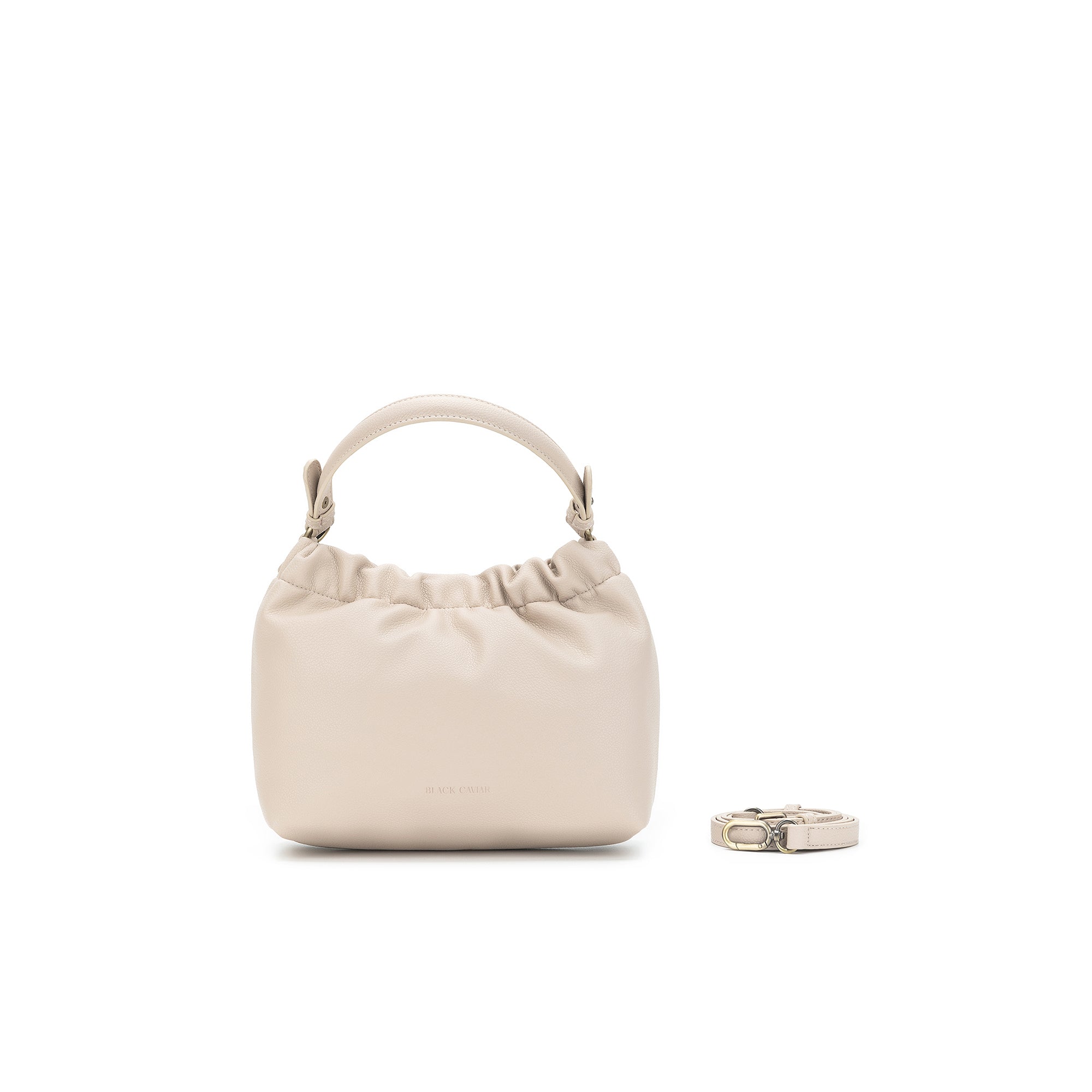 Catalina Oatmeal Bamboo Handle Crossbody Bag