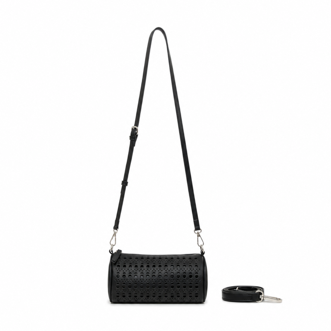 Delilah Black Barrel Bag Crossbody Bag