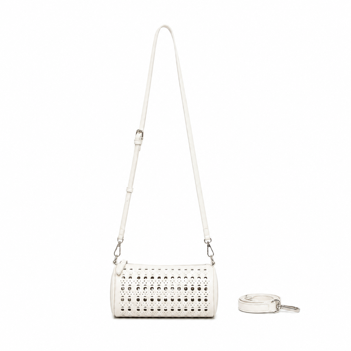 Delilah White Barrel Bag Crossbody Bag