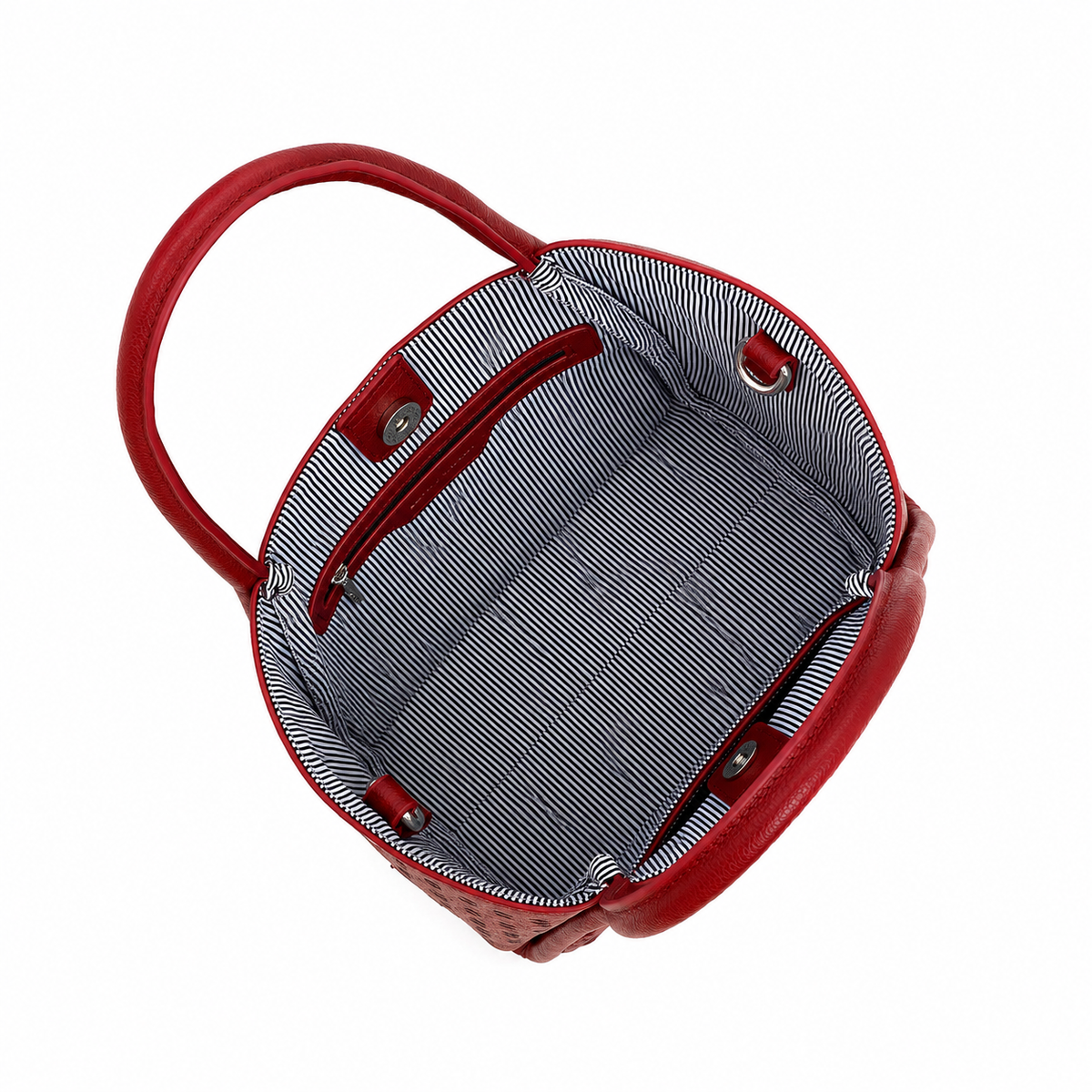 Isabel Red 3 Piece Perforated Handbag