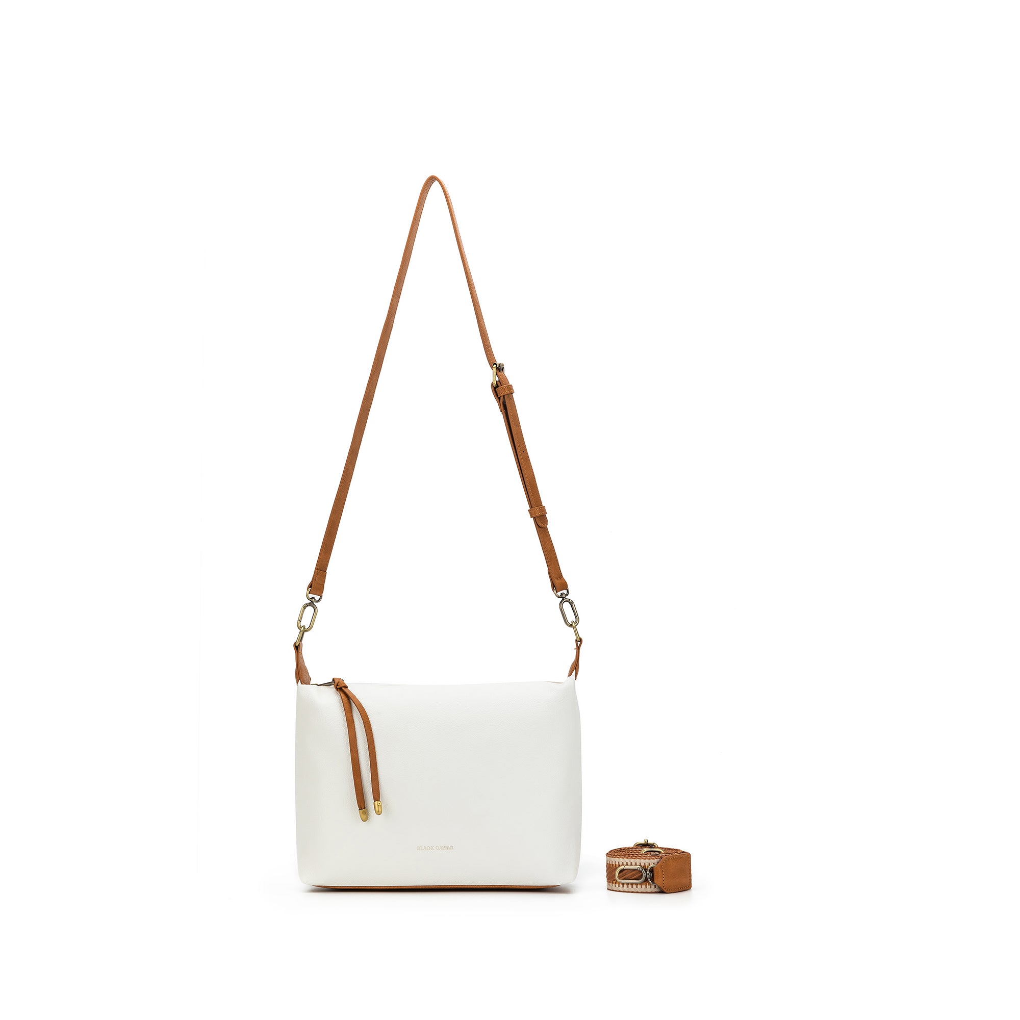 Dana White & Tan Crossbody Bag