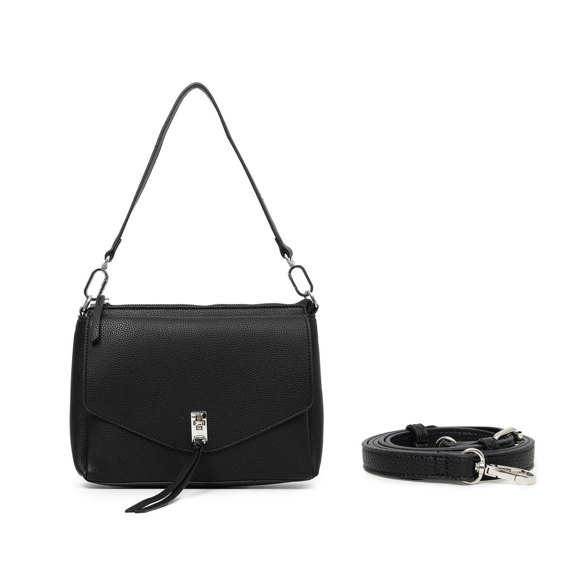 Becky Black Shoulder & Crossbody Bag | Soft Premium PU