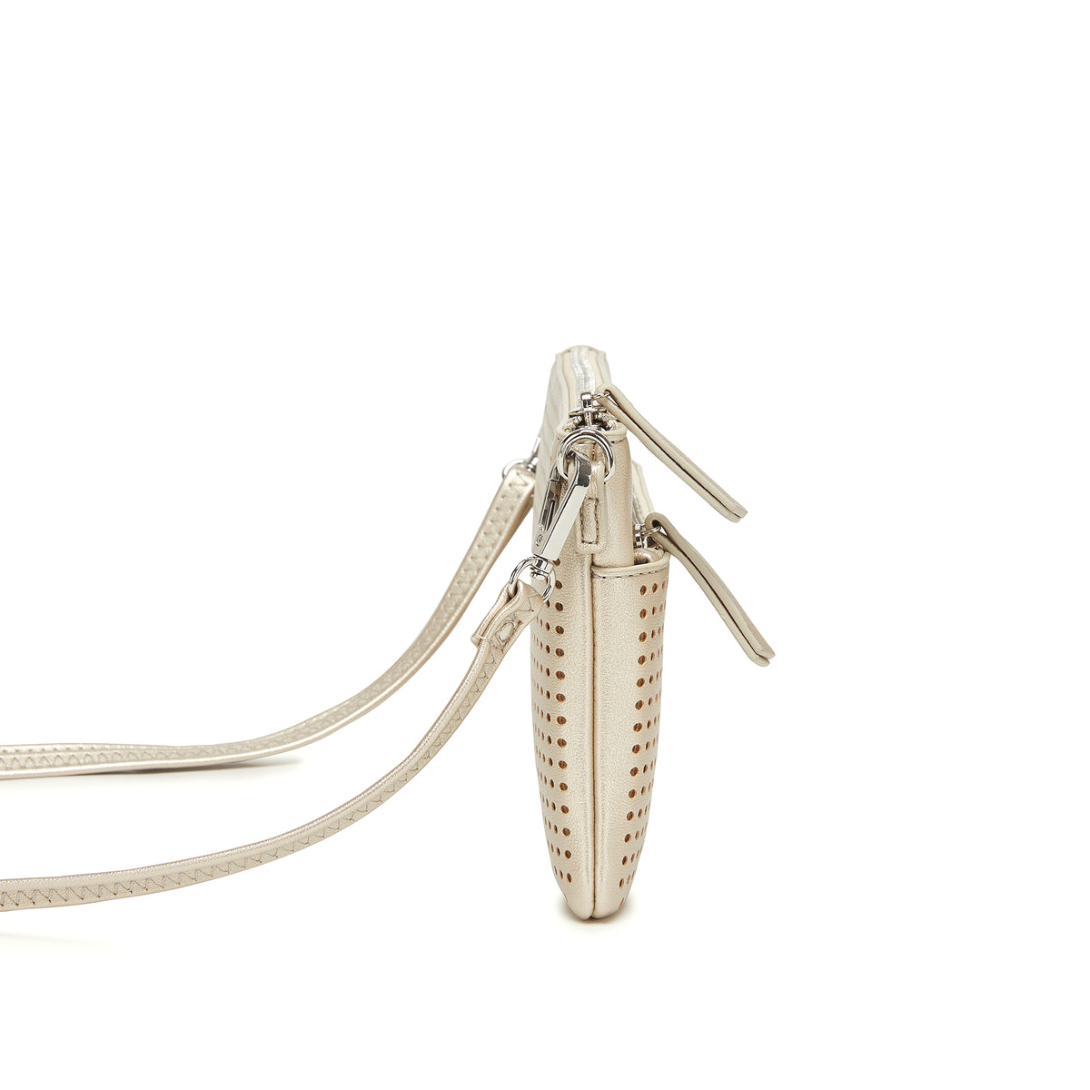 Milla Gold Vegan Leather Crossbody & Clutch Bag