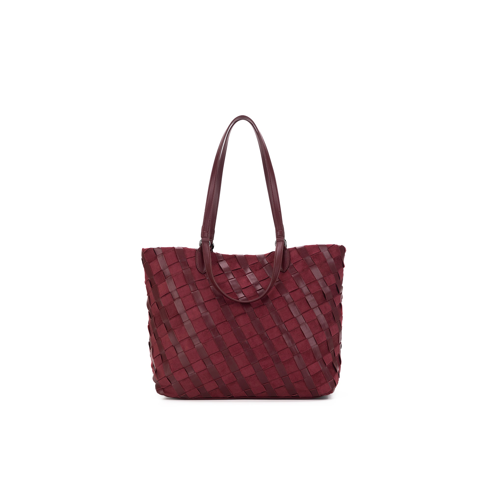 Lexington Burgundy 3 Piece Handwoven Handbag