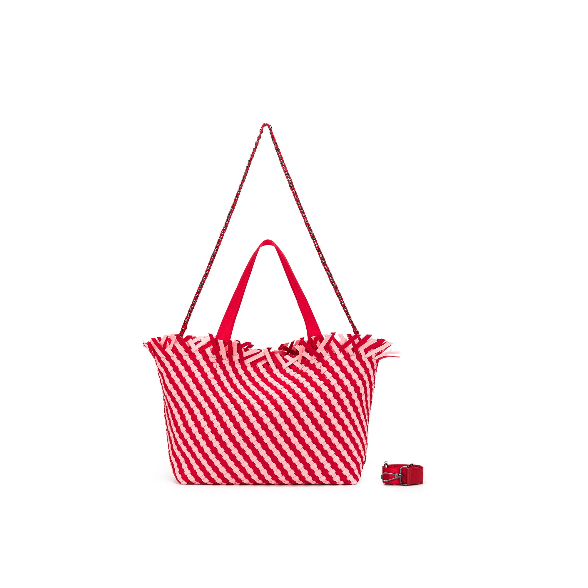 Bahama Pink/Red Large 2 Piece Woven Tote
