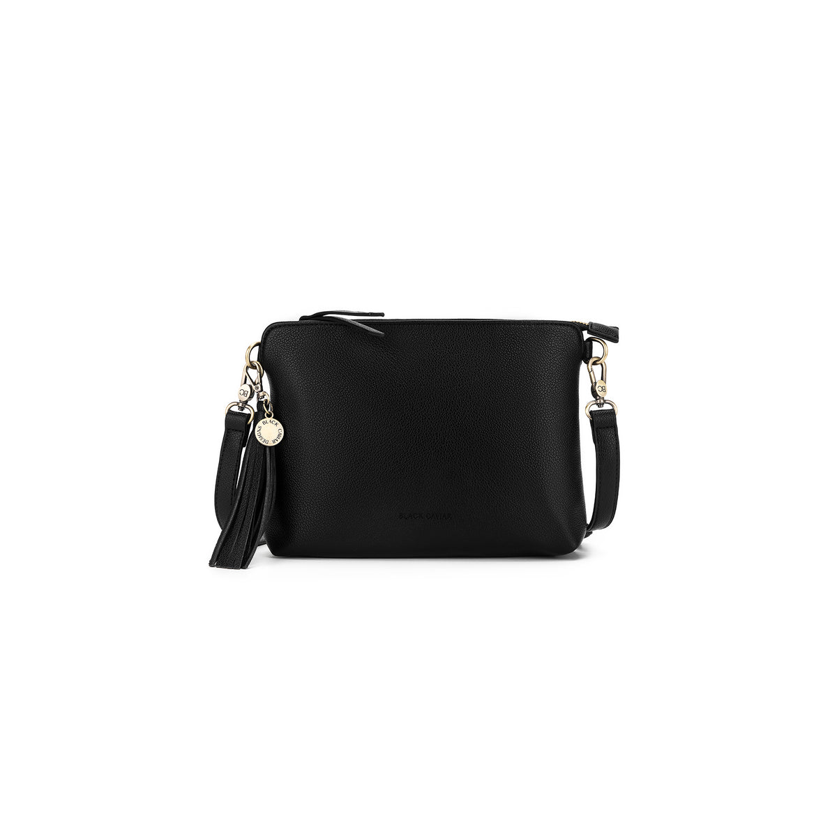 Callie Black 3 Compartment Crossbody Bag