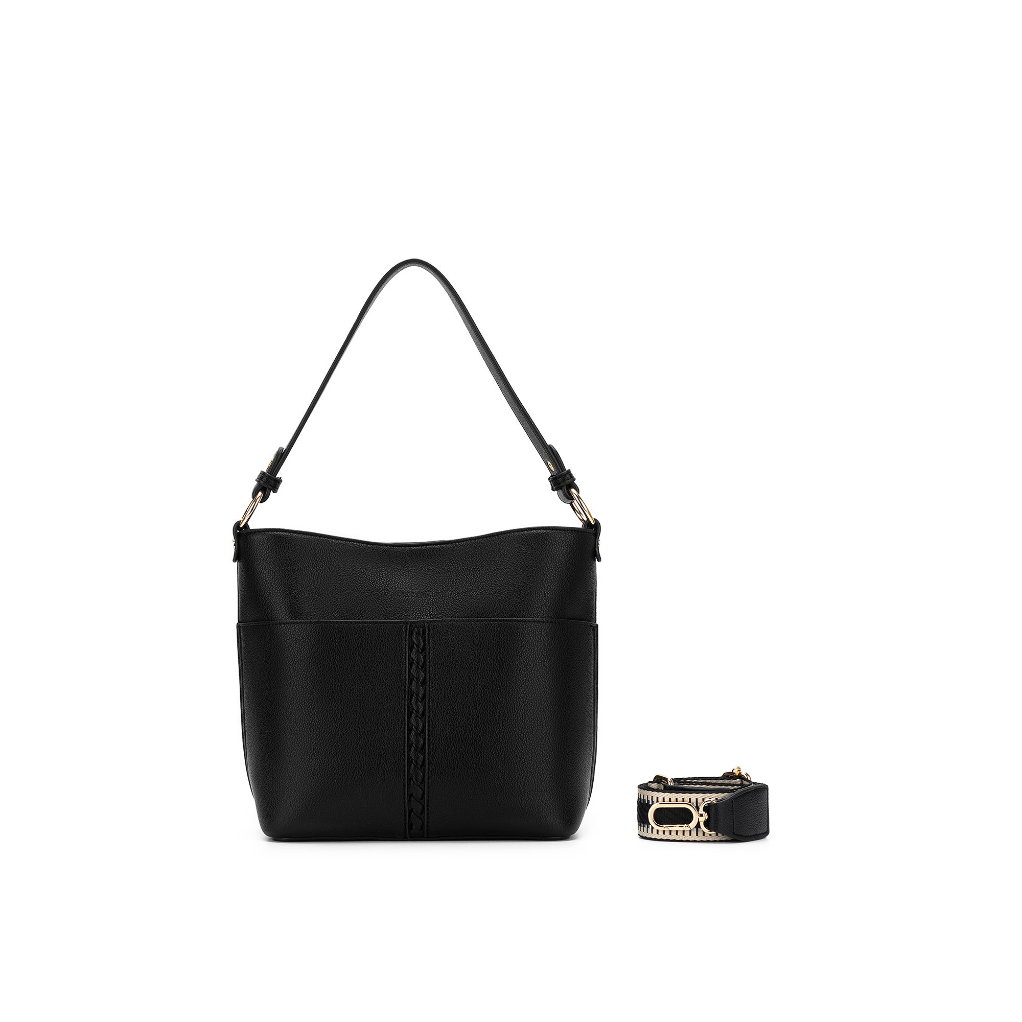 Melody Black 2 Piece Shoulder Crossbody Bag