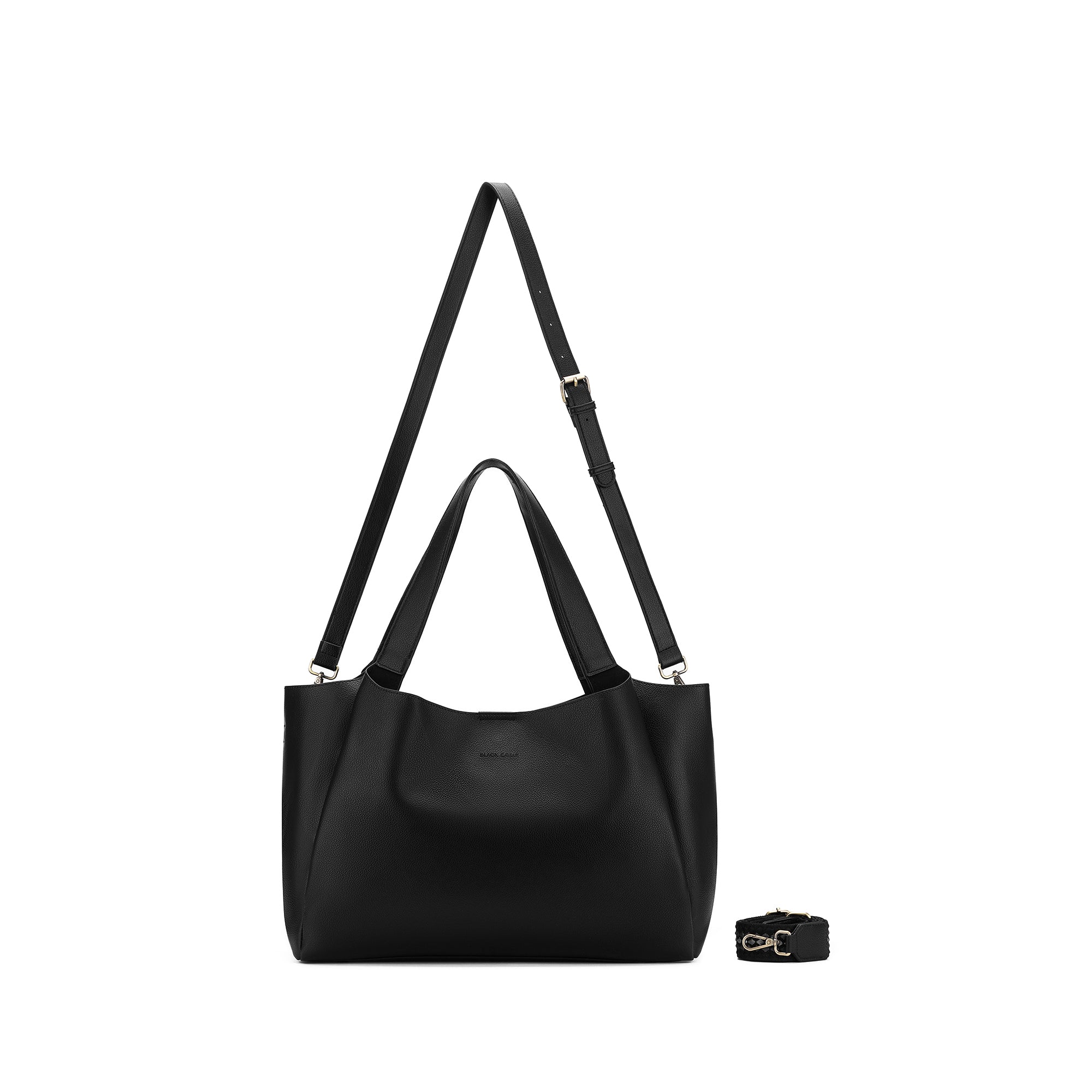 Sylvie Black 2 Piece Computer Crossbody Tote Bag