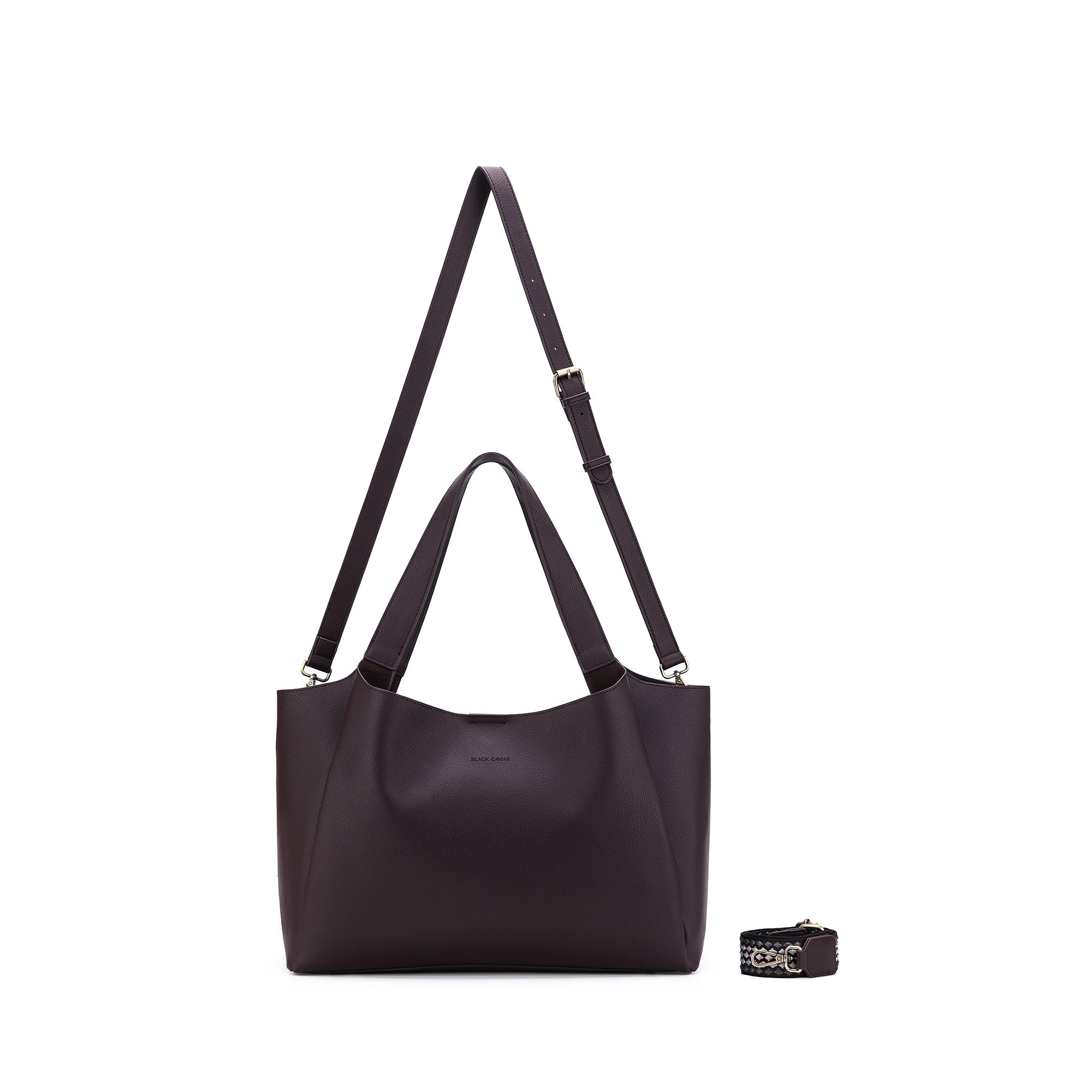 Sylvie Aubergine 2 Piece Computer Crossbody Tote Bag