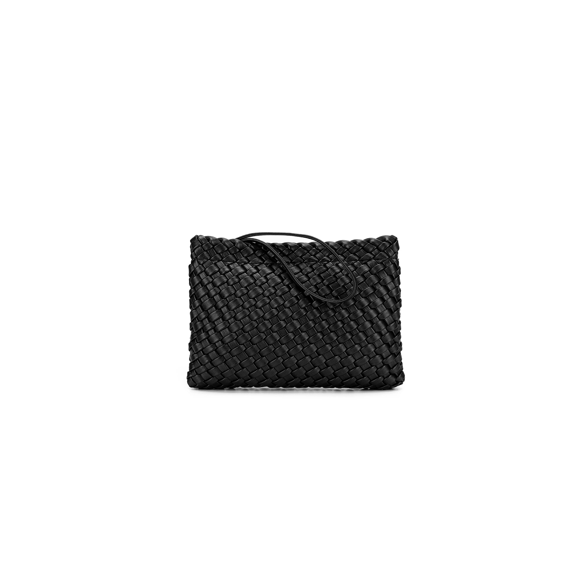 St Moritz Black 2 Piece Woven Handbag