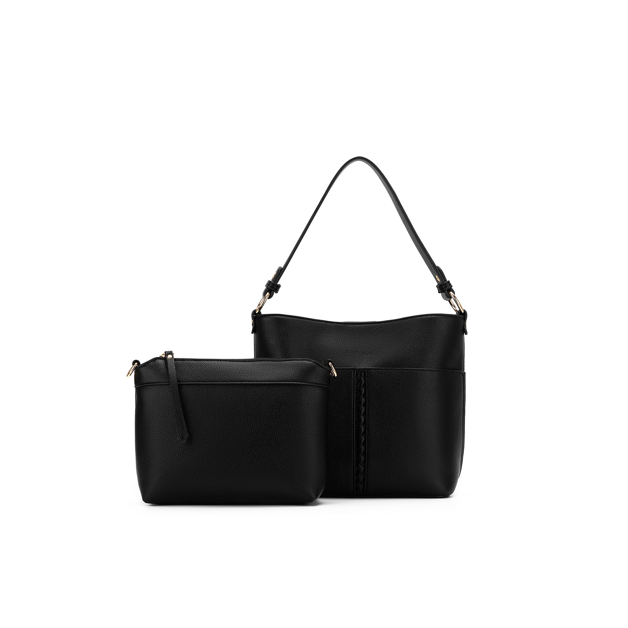 Melody Black 2 Piece Shoulder Crossbody Bag