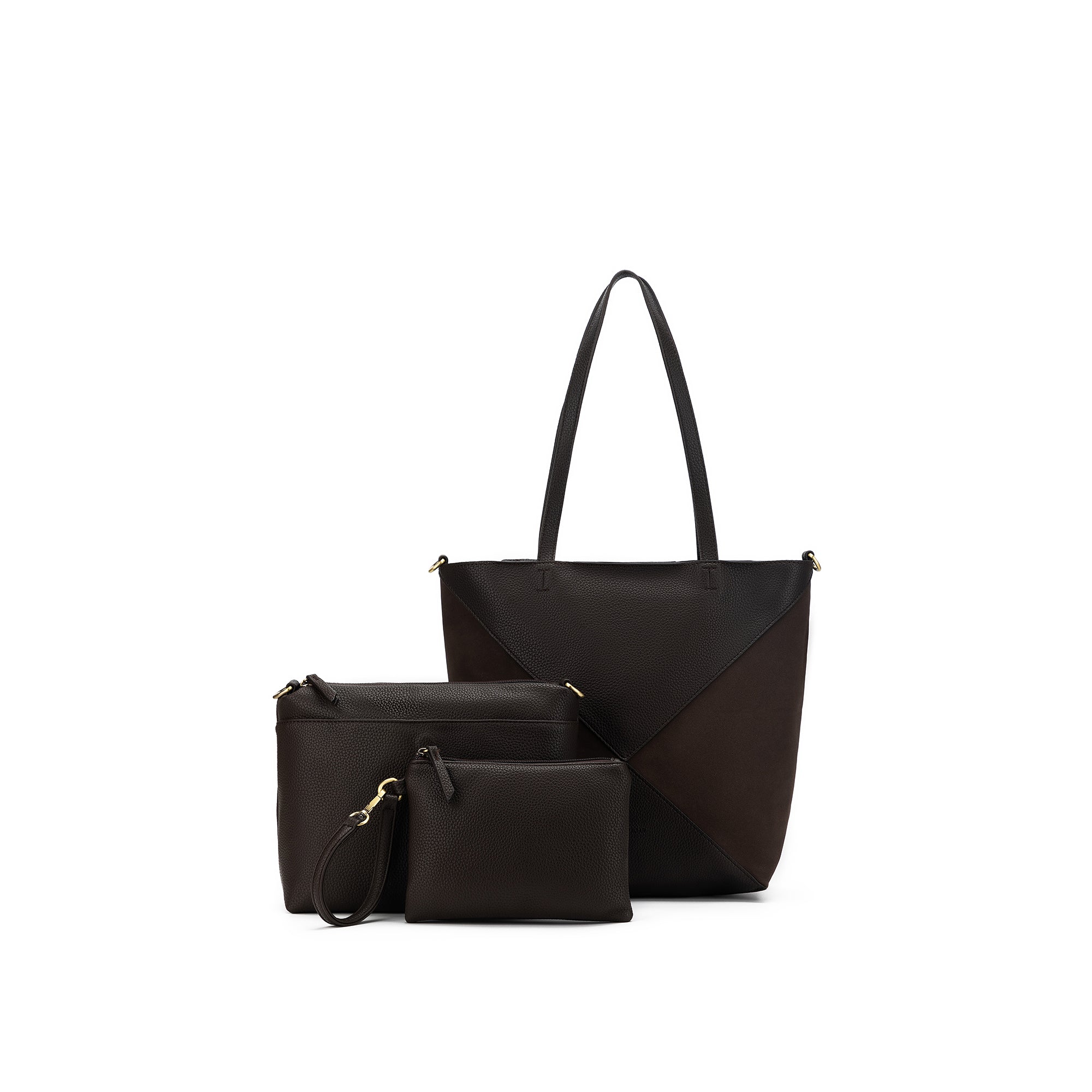 Renee Coco 3 Piece Suedette Handbag
