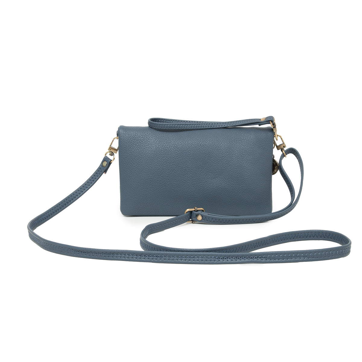 Mavie Gunmetal Blue Crossbody Wallet