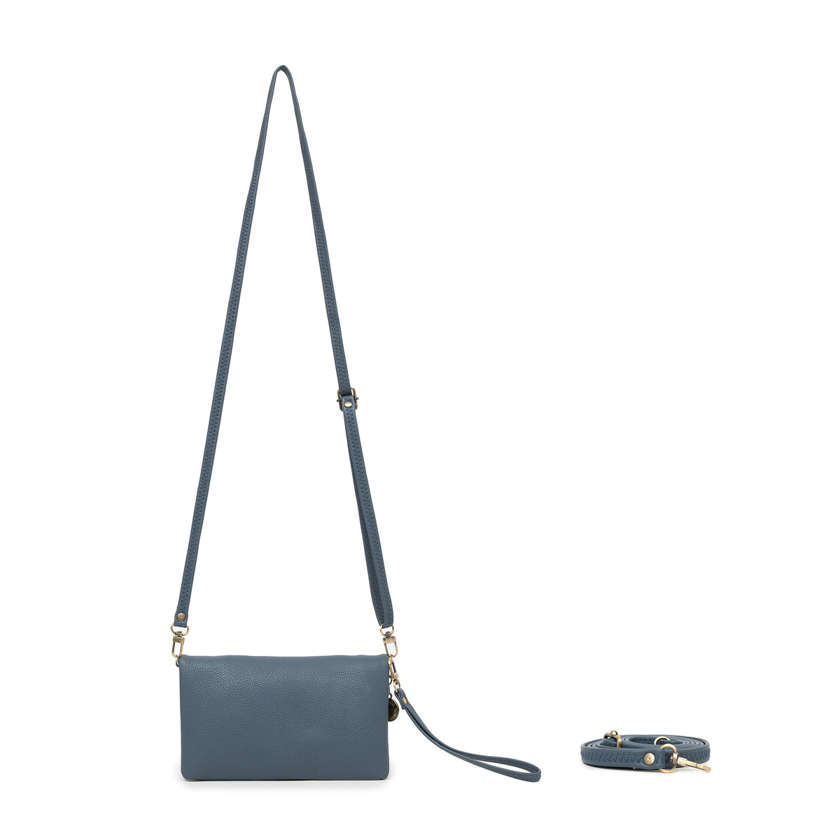 Mavie Gunmetal Blue Crossbody Wallet