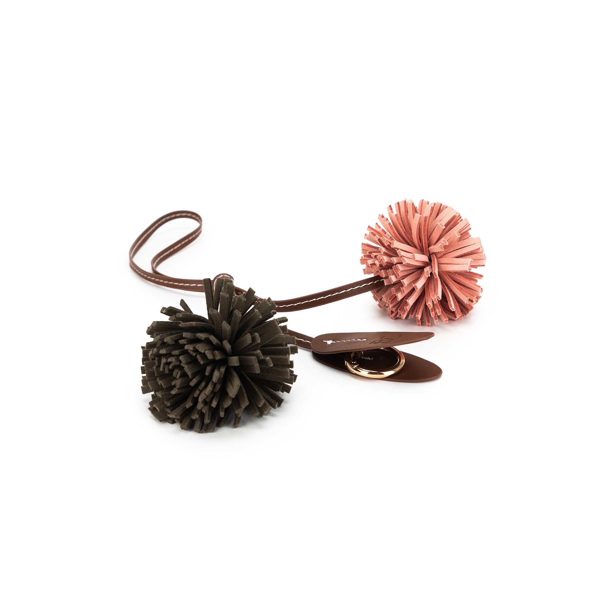 Pom Pom Pink & Dark Olive Bag Charm