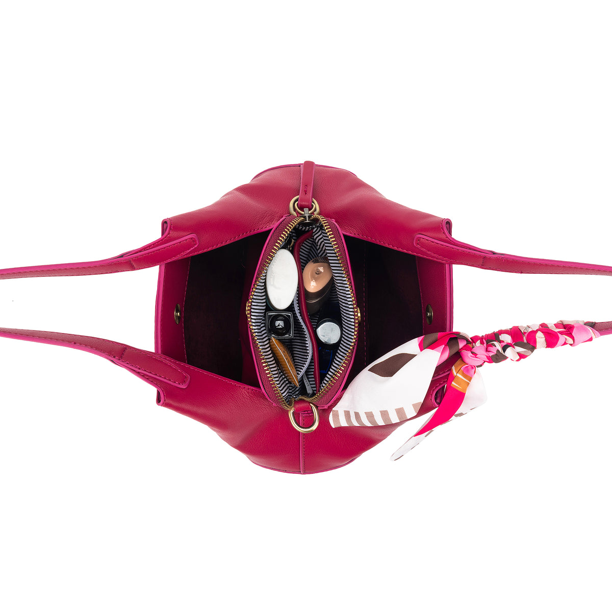 Mini Dune Hot Pink 2 Piece Vegan Leather Top Handle Handbag