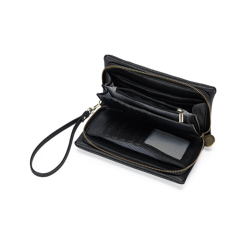 Mavie Black Crossbody Wallet