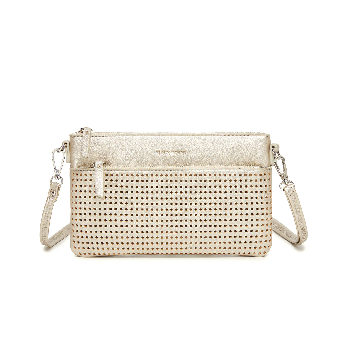 Milla Gold Vegan Leather Crossbody & Clutch Bag