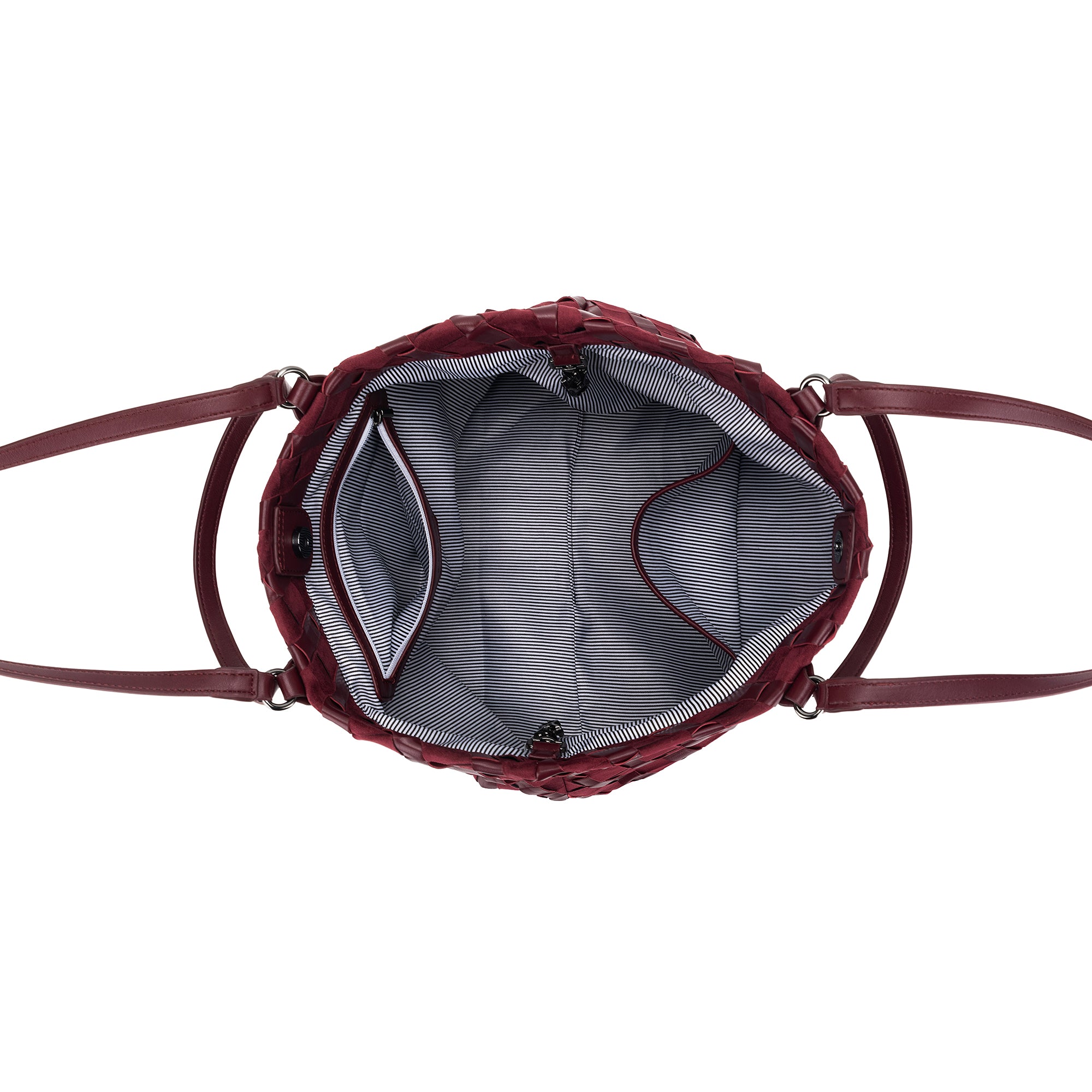 Lexington Burgundy 3 Piece Handwoven Handbag