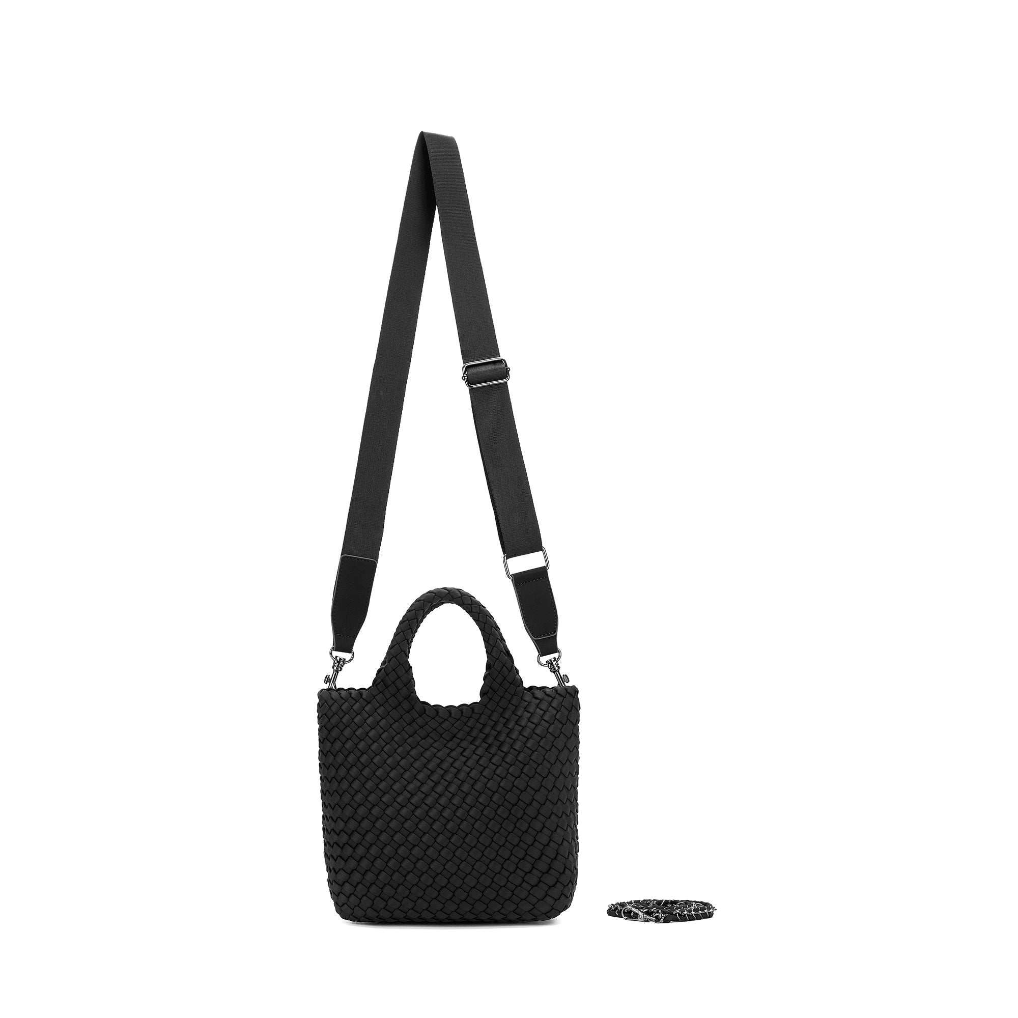 Riviera Black 2 Piece Mini Neoprene Tote Handbag