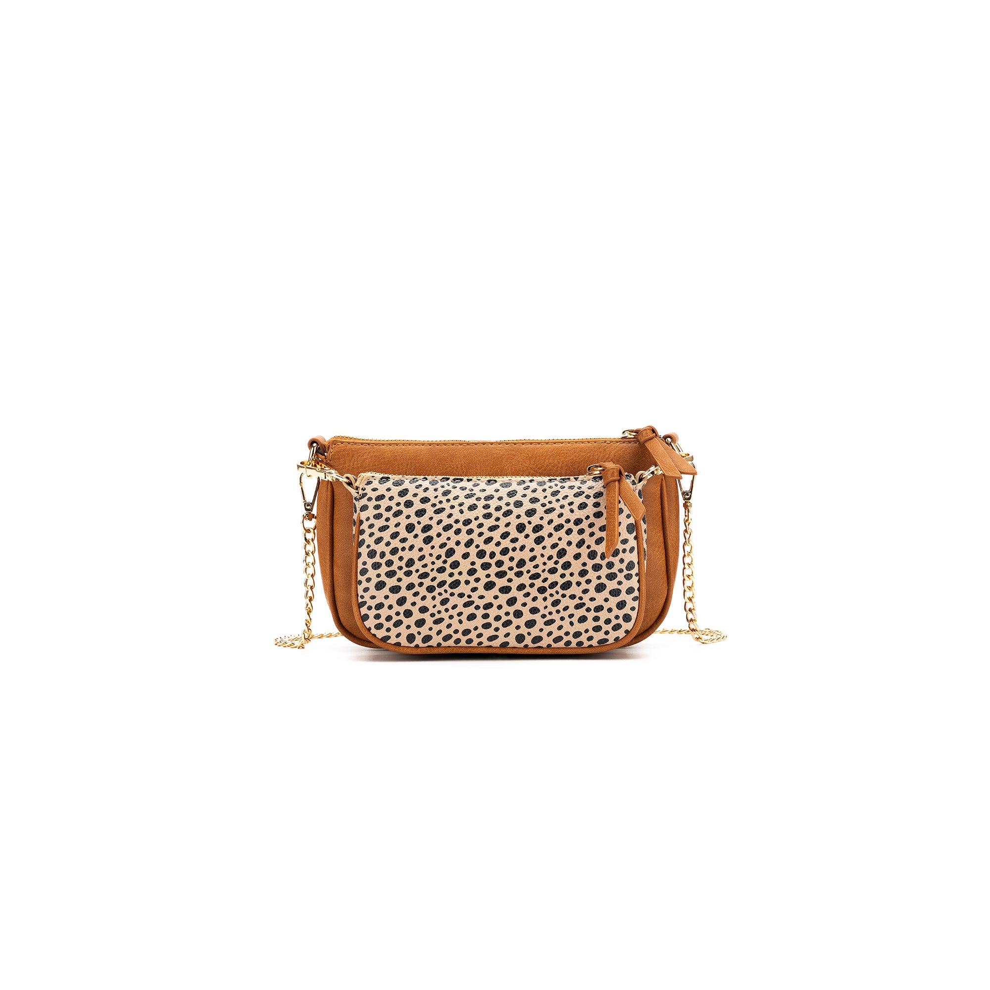 Sabie Tan/ Pebbled 2 Piece Crossbody Bag