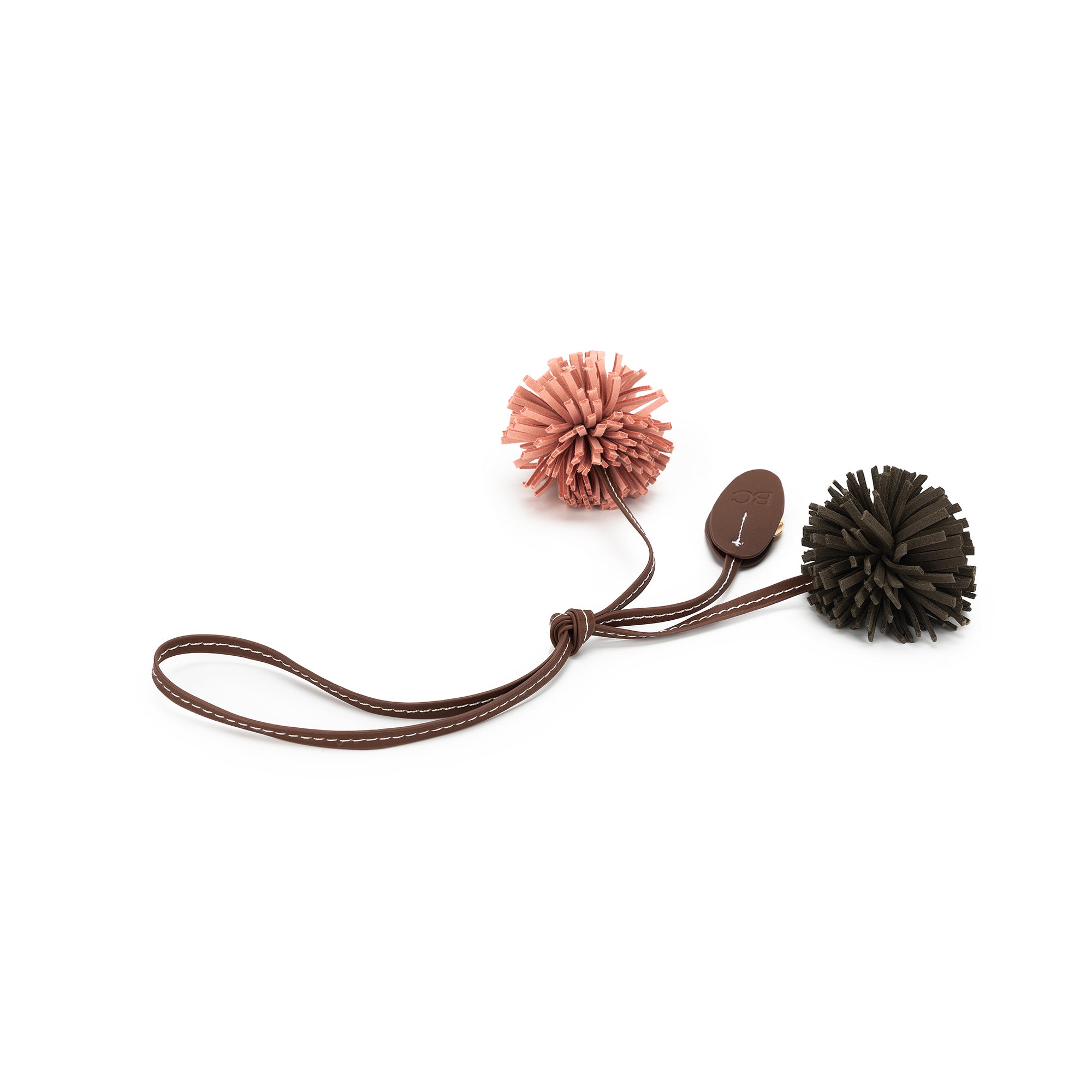 Pom Pom Pink & Dark Olive Bag Charm