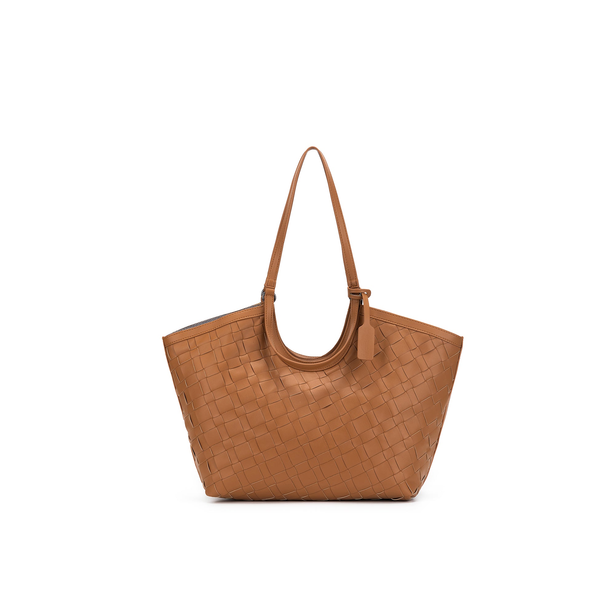 Solana Tan 2 Piece Woven Handbag Tote