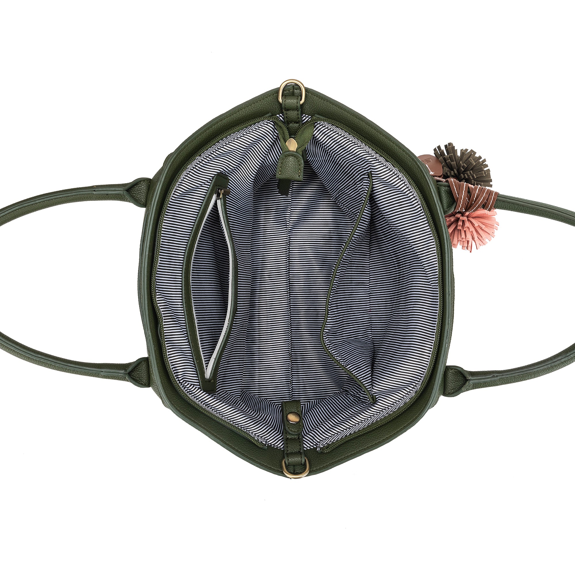Camryn Dark Olive 3 Piece Bowler Bag