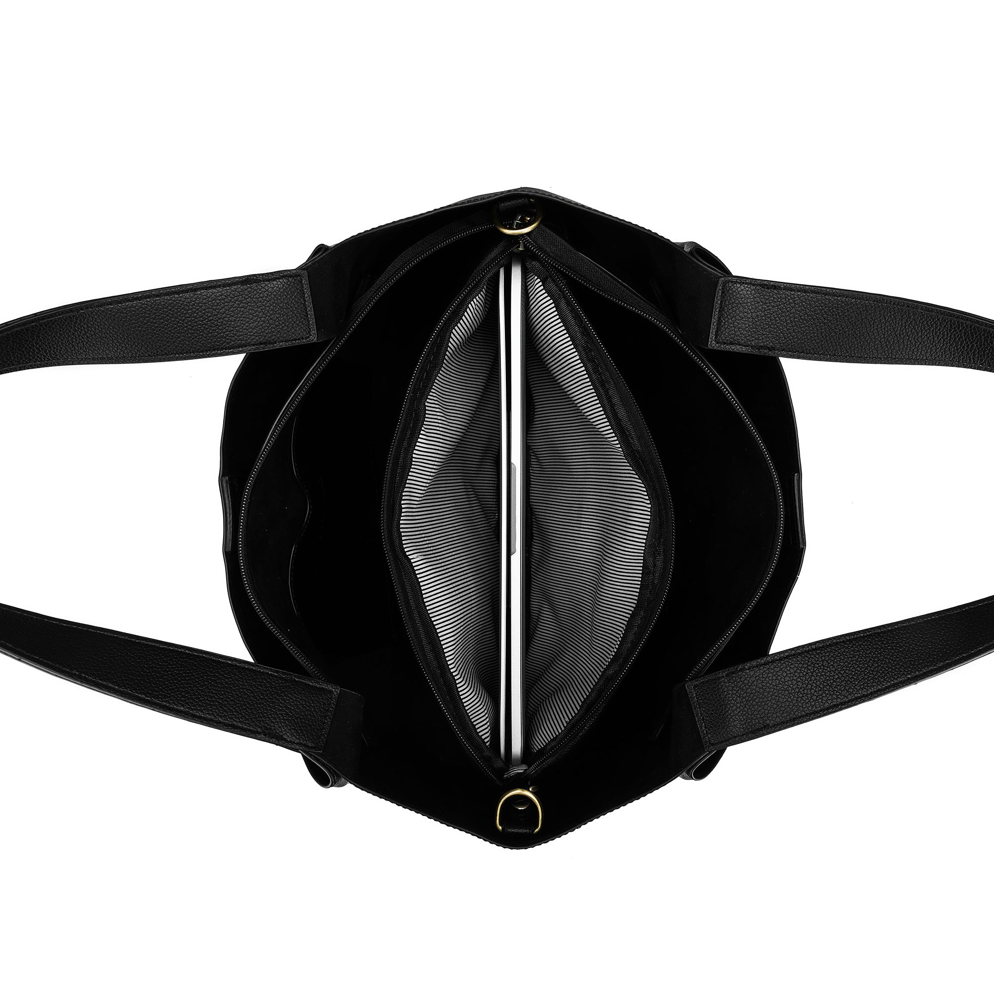 Sylvie Black 2 Piece Computer Crossbody Tote Bag