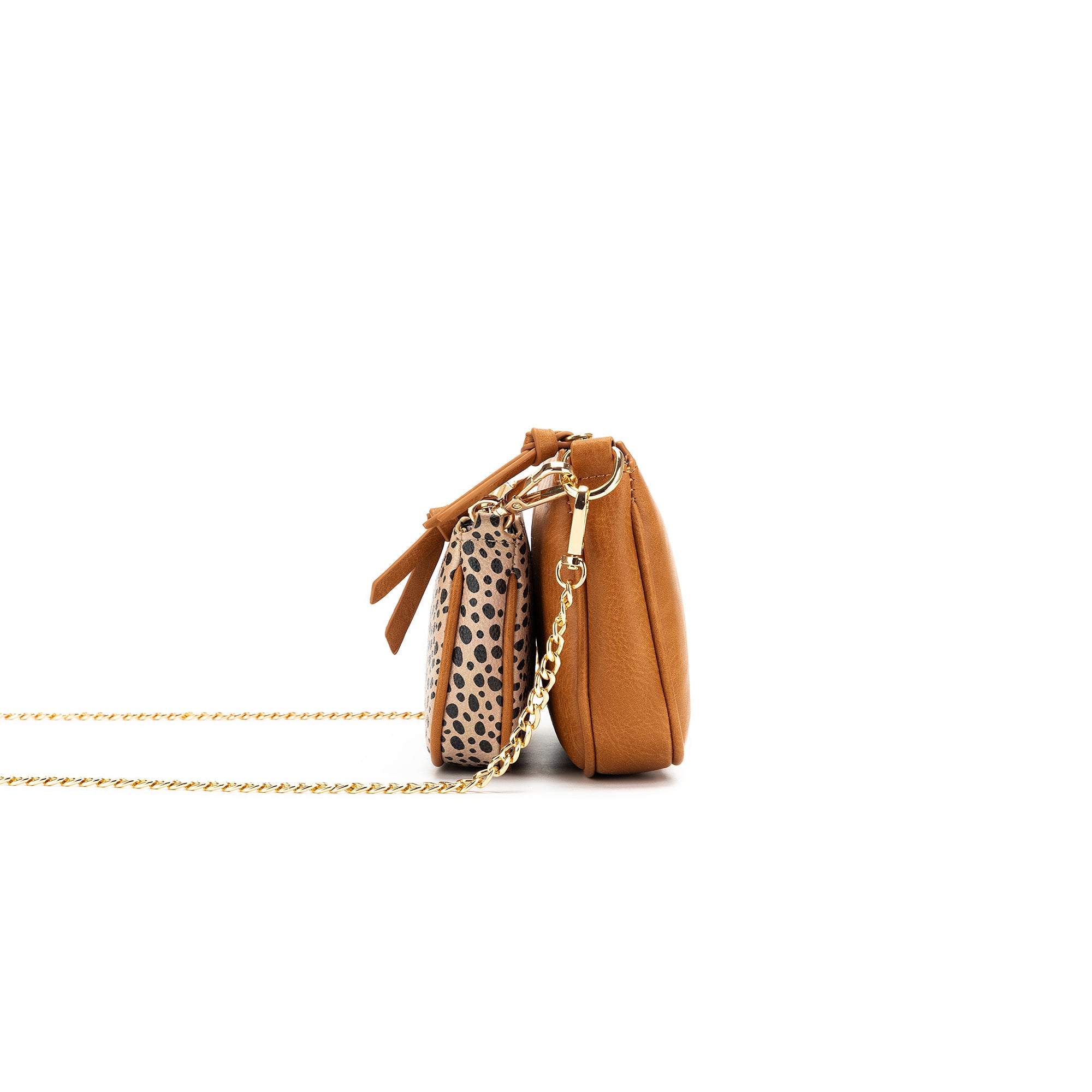 Sabie Tan/ Pebbled 2 Piece Crossbody Bag