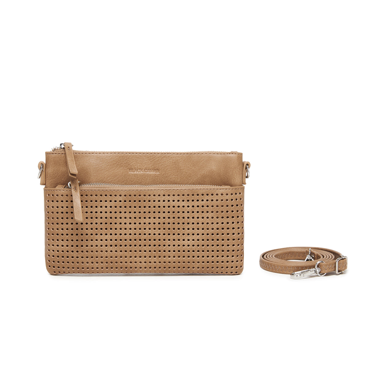 Milla Sand Vegan Leather Crossbody & Clutch Bag