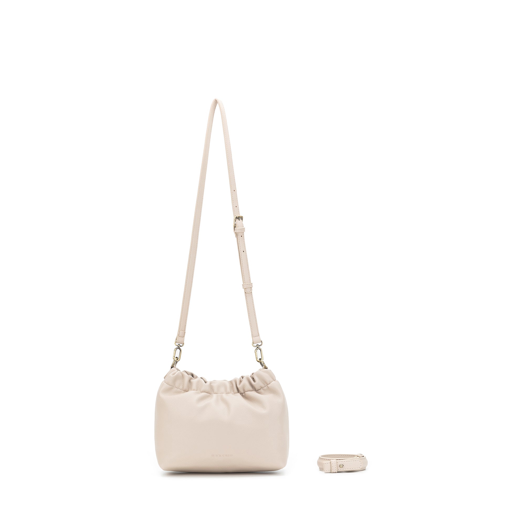 Catalina Oatmeal Bamboo Handle Crossbody Bag