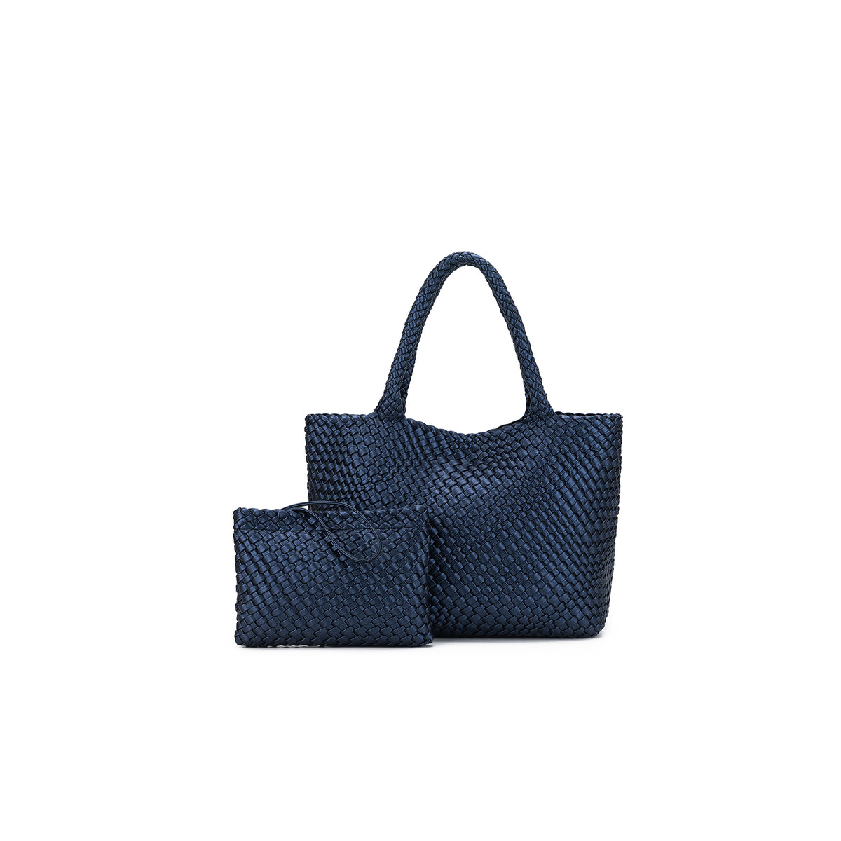 St Moritz Navy 2 Piece Handwoven Handbag