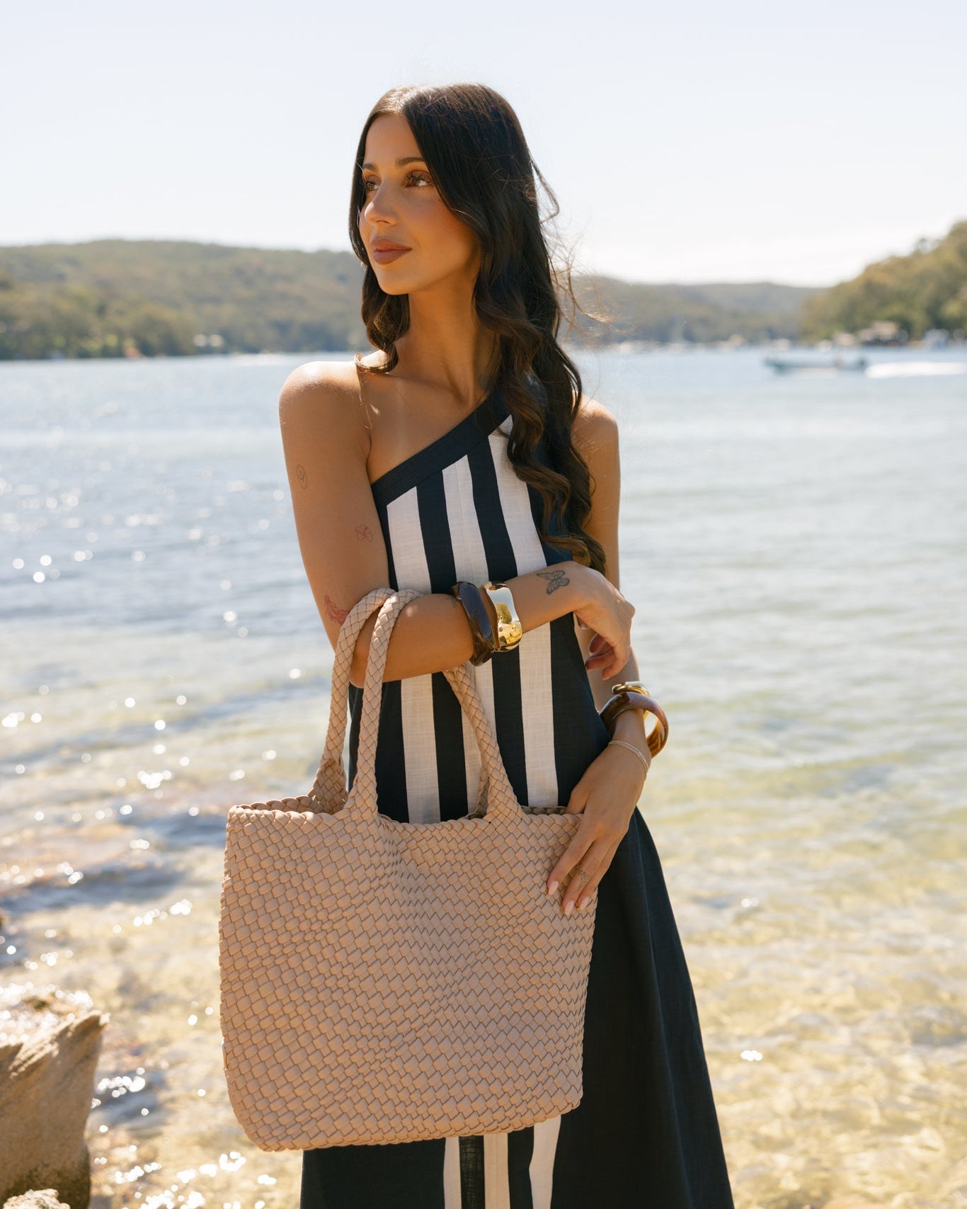 St Moritz Mocha 2 Piece Woven Handbag