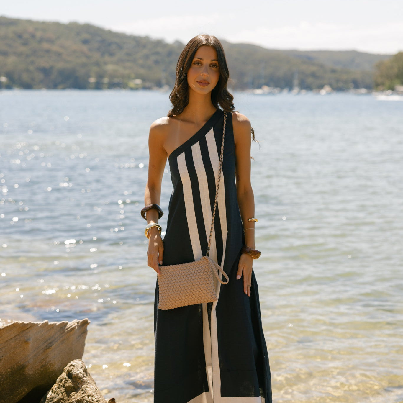 St Moritz Mocha 2 Piece Woven Handbag