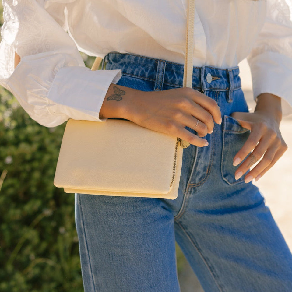 Mavie Yellow Chiffon Crossbody Wallet