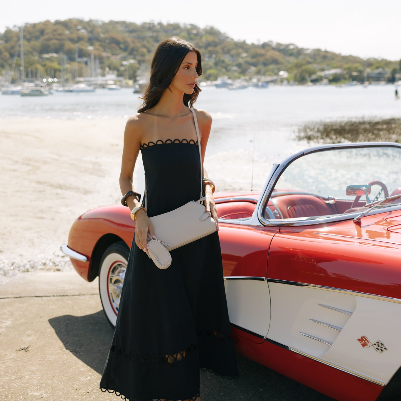 Messina Oatmeal East West Shoulder Bag