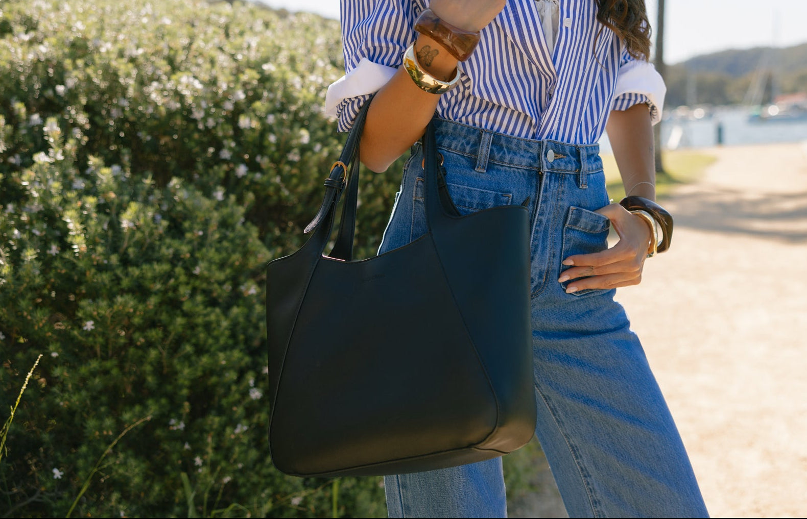 Naomi Black 3 Piece Handbag Tote