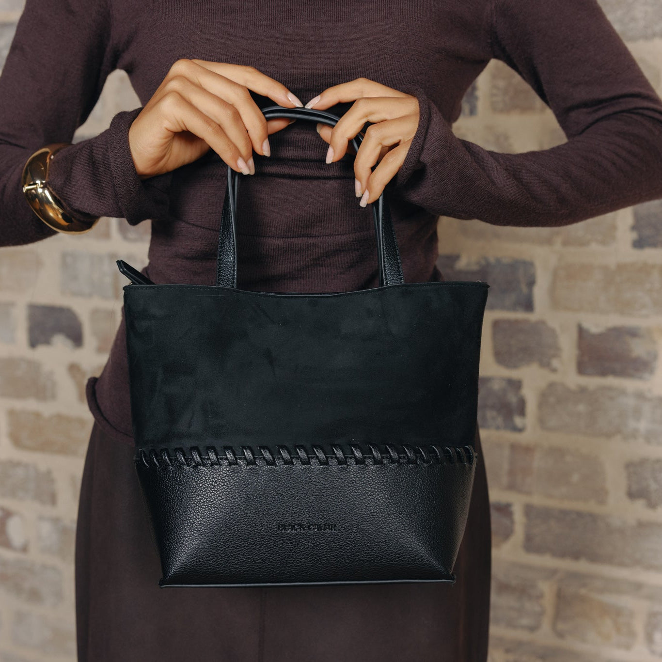 Tiffany Black 2 Piece Handbag