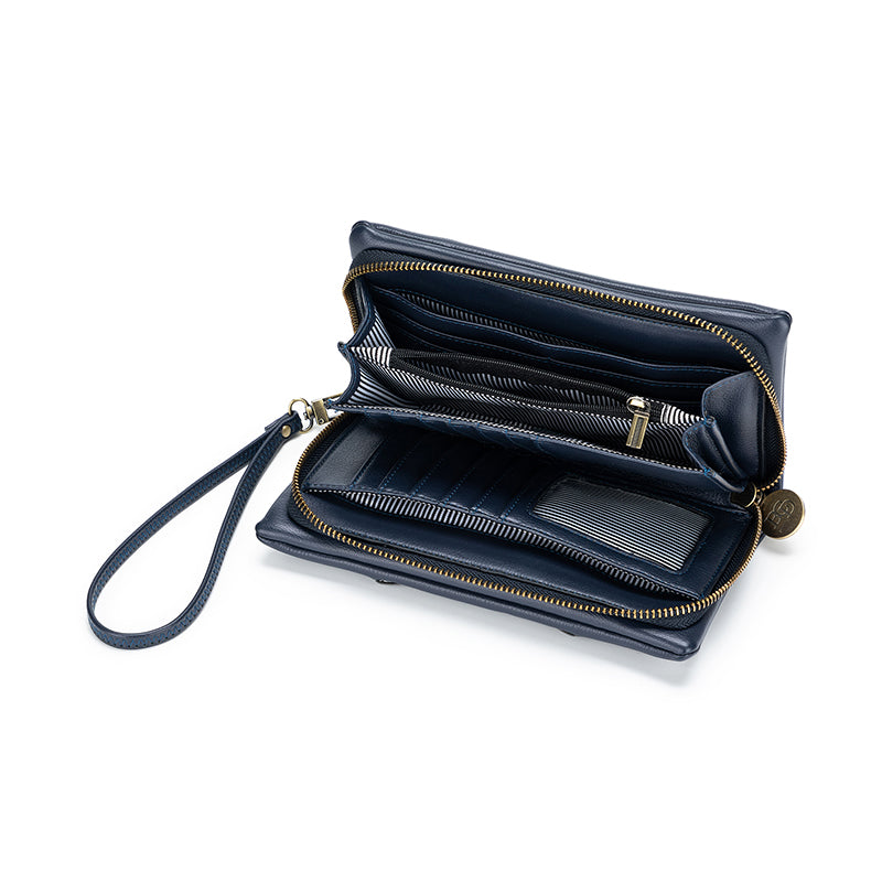 Sky French Navy Crossbody Phone Wallet